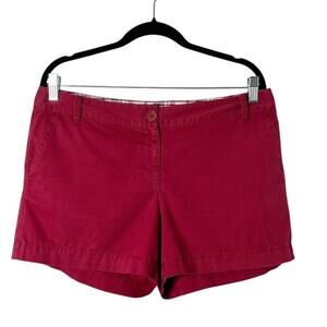 Ann Taylor Loft Women's Chino Shorts Size 8 Red Khakis Mid Rise 100% Cotton 4"